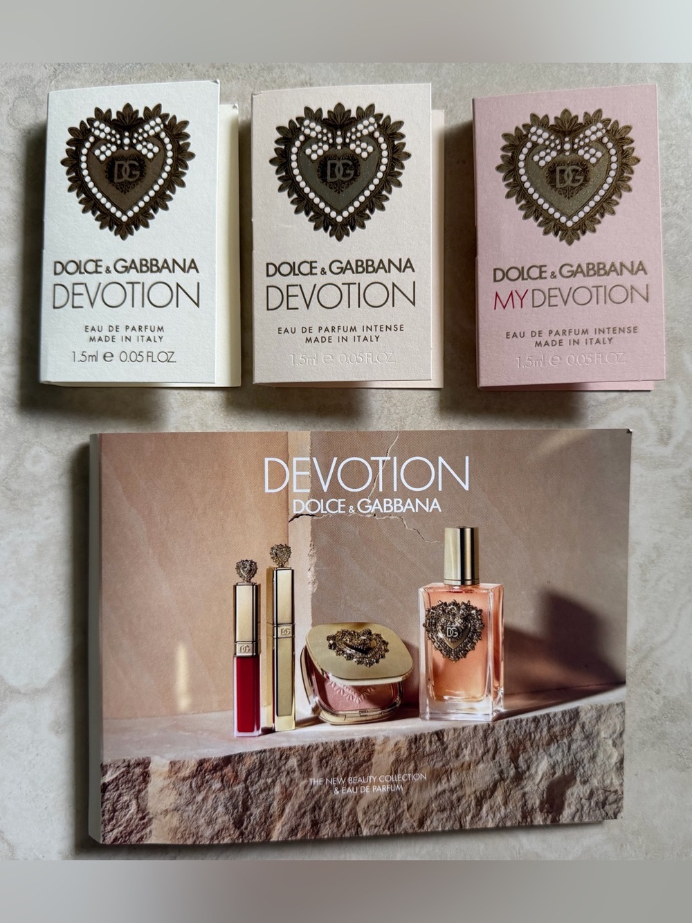 Dolce & Gabbana Devotion Sample Card with Gold Accents Lot
